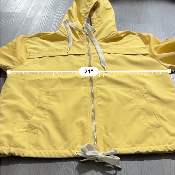 Ivory Ella Yellow Full Zip Drawstring Tie Waist Long Sleeve Hooded Jacket Sz XS - Picture 10 of 11